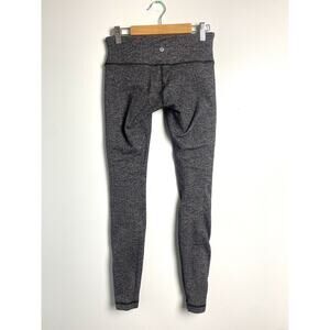Lululemon Wunder Under Leggings Pants Heathered Herringbone Dark Gray 4